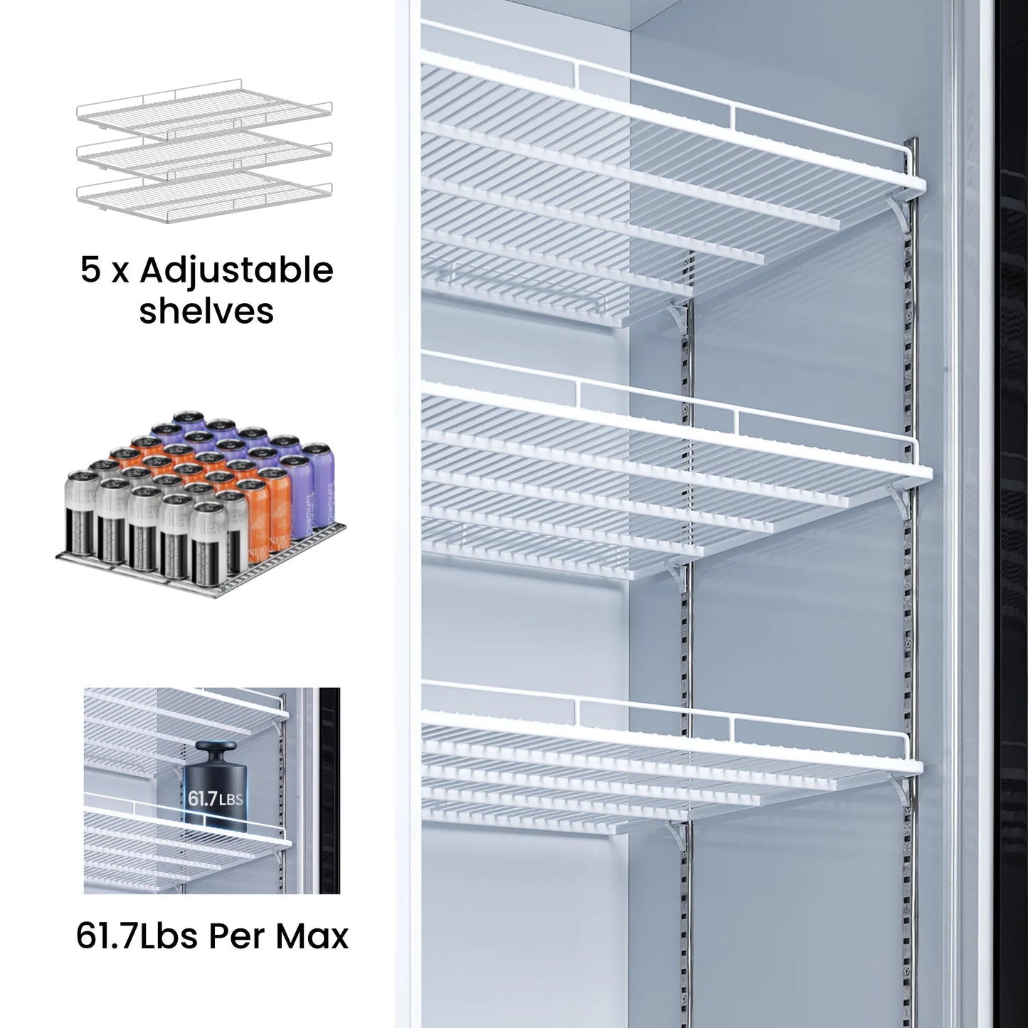 Commercial Upright Beverage Refrigerated Display Cabinet Refrigerator and Freezer Fresh-Keeping Vertical Single Door