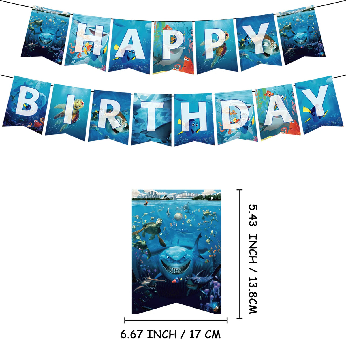 Finding Nemo Fish Latex Balloons Clownfish Dory Ocean Sea Foil Ballons Happy Birthday Banner Cake Topper Party Decor Kid Boy Toy