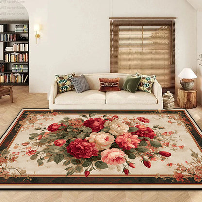 Nordic Luxury Floral Living Room Carpet Decoration Home Fluffy Washable Rug for Bedroom 200x300 Customizable Soft Floor Mats