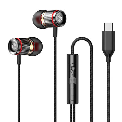 9D HIFI Heavy Bass In Ear Earphone 3.5MM Type-C Digital Headphone Stereo Wired Headset With Mic Earbuds For Samsung Android