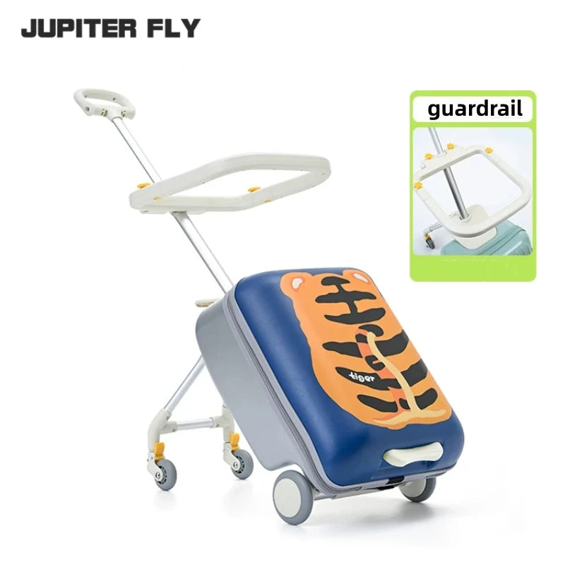 Suitcase Travel Children's Carrier Cart Multi-functional Rideable Rolling Luggage Carry on 20inch Trolley Case Stroller for Trip