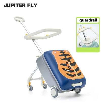 Suitcase Travel Children's Carrier Cart Multi-functional Rideable Rolling Luggage Carry on 20inch Trolley Case Stroller for Trip