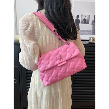Rhombus Chain Bag Women's Large-capacity 2026 New Summer Versatile Shoulder Messenger Bag Texture Temperament Commuter Tote Bag