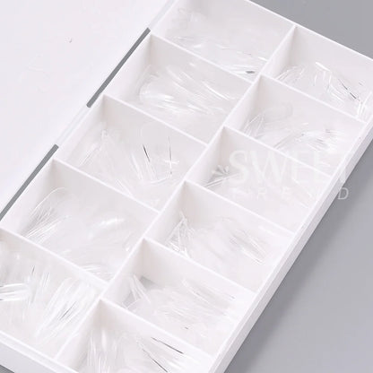 550pcs Translucent Frosted Nail Tips Soft Almond Coffin Square Acrylic Soft Full Cover False Nails Matte Press On Nails Manicure