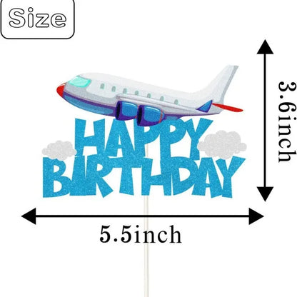 Weightlifting Cake Topper Happy Birthday Sports Pump Iron Kids Boy Man Party Baby Shower Cupcake Decoration Baking Supplies DIY