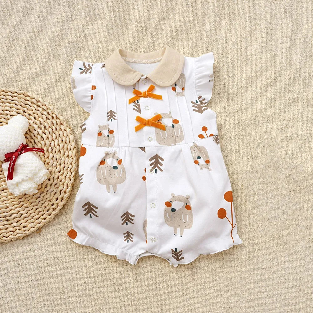 3-18 Month baby Summer clothes rompers girls overalls short Sleeve bodysuit cotton baby clothing jumpsuit newborn Girl onesies
