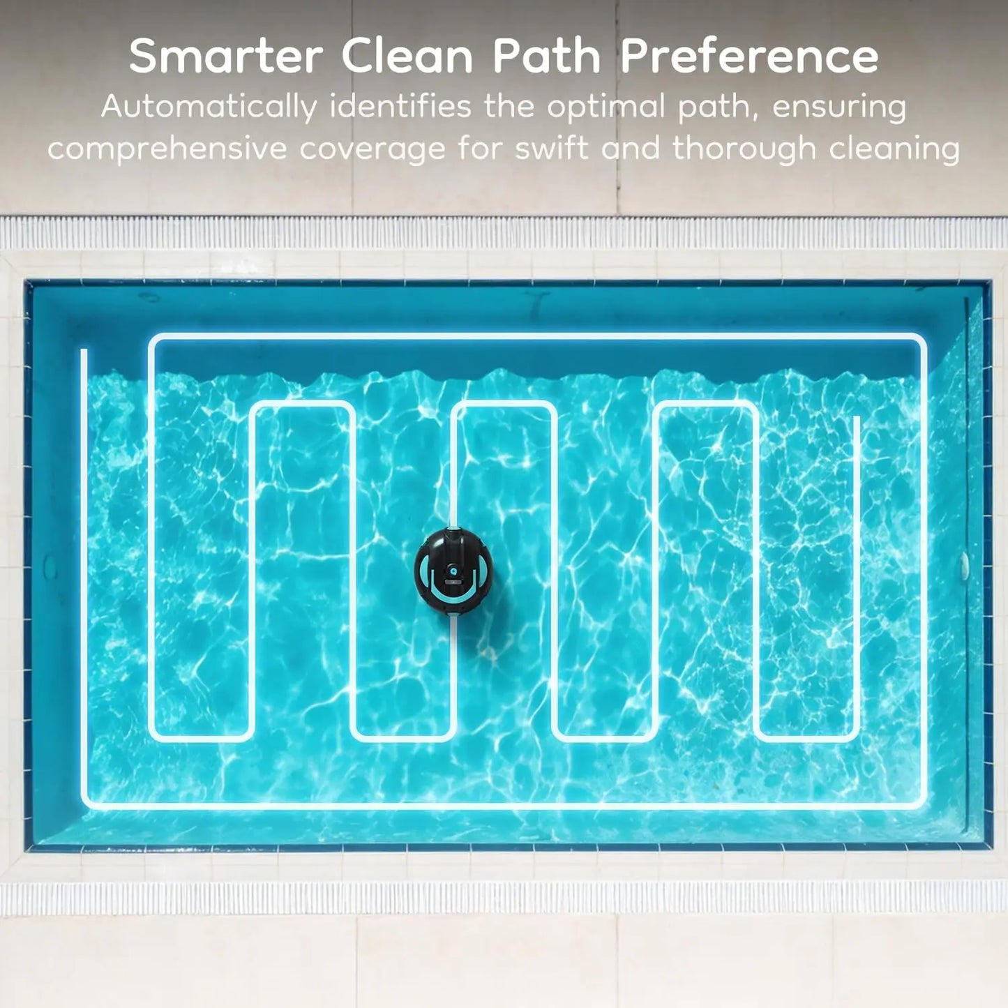 Cordless Robotic Pool Cleaner Featuring an Ultra-Long 160-Minute Battery Life, IPX8 Waterproof Rating, and Powerful Suction; Capable of Cleaning Pools up to 1,100 Square Feet, It Comes with a Retrieval Rope and Cleaning Brush