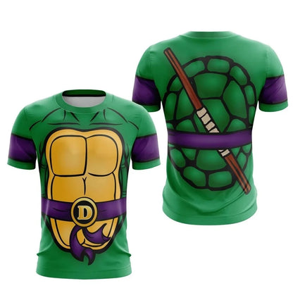 Bandai Ninja Turtles Classic Anime Cosplay Costume Full Print Adult Children's T-shirt Summer Quick Drying Soft and Comfortable