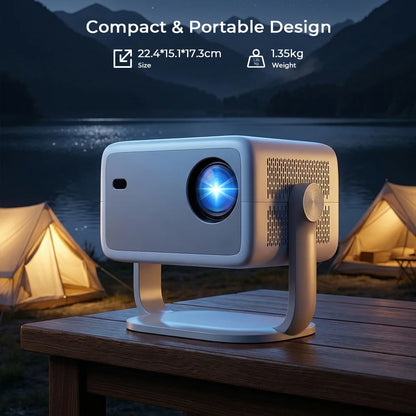 LYNCast Smart Projector with BT5.4 and WIFI6, L018, FHD 1080P, Android14, 360° Rotate Portable, Home Theater, Perfect for TV Series, Movies, Gaming, Anime, Sports, K-Dramas, Concerts