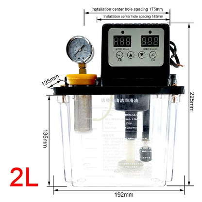 2L Lubricant Pump Automatic Lubricating Oil Pump Volt AC 220V CNC Electromagnetic Lubrication Pump Lubricator