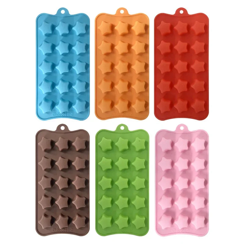 DIY five-pointed star silicone mold candy and chocolate mold clay and gypsum resin mold baking tools