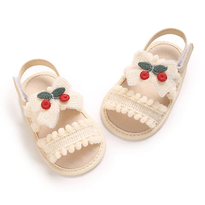 NEW Baby Girls Shoes Non-Slip Soft Soled Lace Bowknot Flats Toddler First Walker Fall Princess Shoes