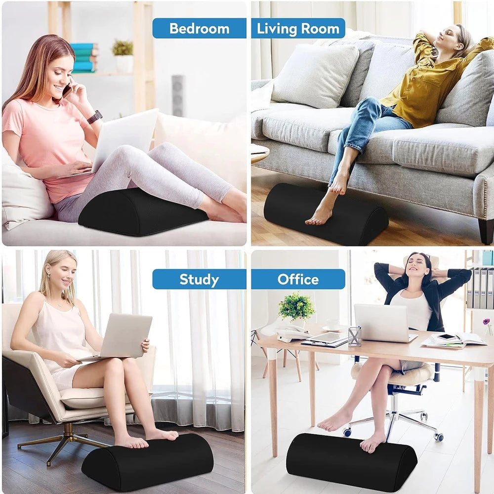 Foot Rest for Under Desk, Soft Foam Office Accessory with Washable Cover, Foot Stool for Car Home Office, Relieves Leg & Ankle