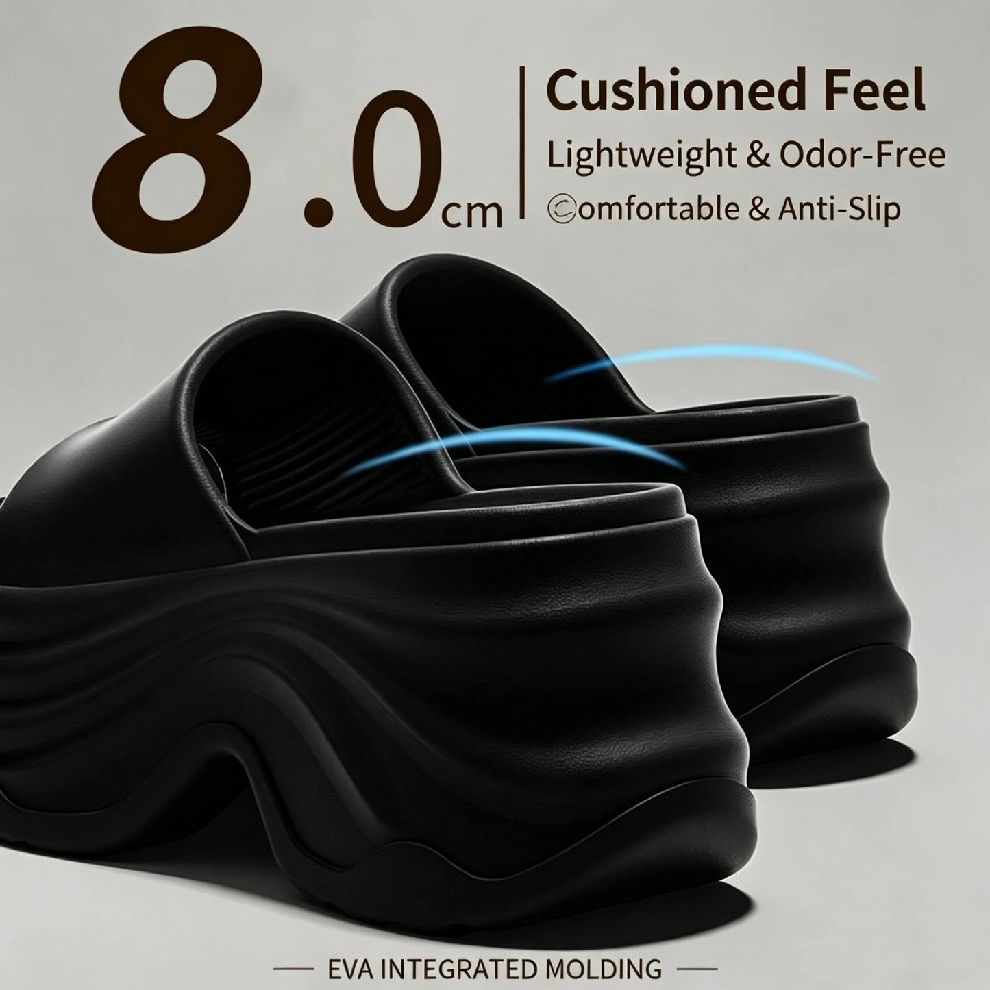 Women's outer wear height-increasing thick-soled EVA anti-slip sandals fashionable women's high-heeled slippers