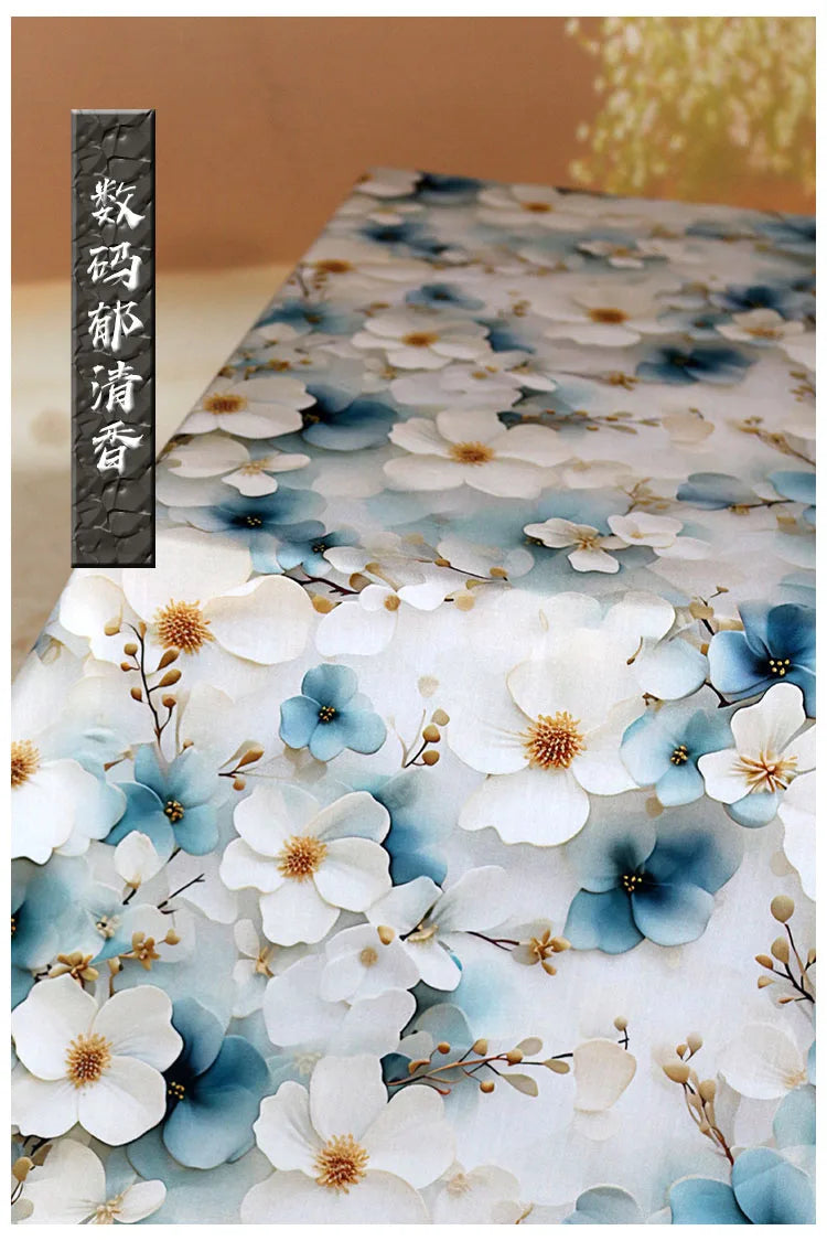 Digital Printed Rayon Fabric Summer By Meters for Women Dress Pajamas Cool Blankets Diy Sewing Soft Smooth Floral Textile Cloth