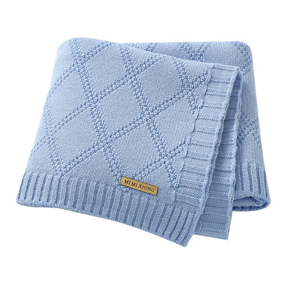 Newborn Baby Swaddle Wrap Blankets for Stroller 90*70cm Knitted Infant Boys & Girls Solid Receiving Blanket Toddler Throw Quilts