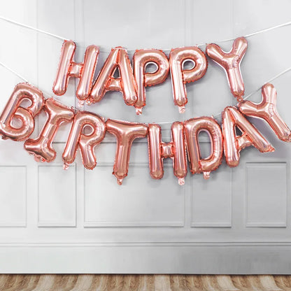 16inch Happy Birthday Decoration Balloons Pink Blue Letter Foil Ballons Set Birthday Party Decor Air Globos Balony Anniversaire