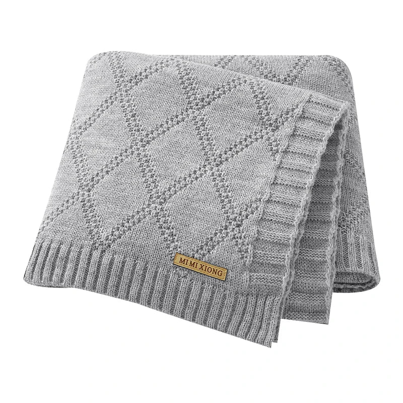 Newborn Baby Swaddle Wrap Blankets for Stroller 90*70cm Knitted Infant Boys & Girls Solid Receiving Blanket Toddler Throw Quilts