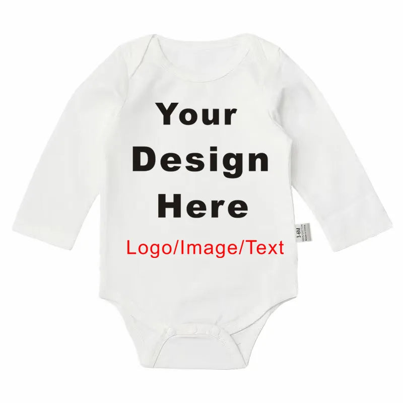 DIY YOUR Deisng Newborn Customization Bodysuit Long Sleeve & Short Sleeve Jumpsuit Simple CUSTOM TEXT Baby Romper
