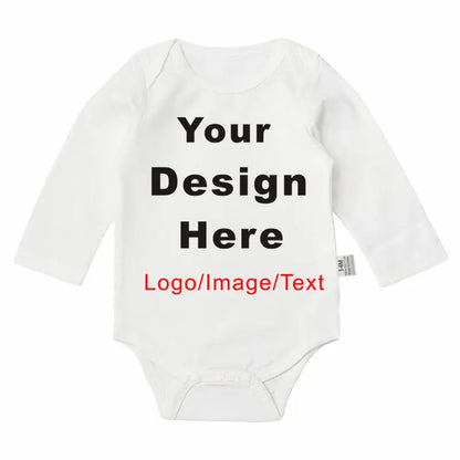 DIY YOUR Deisng Newborn Customization Bodysuit Long Sleeve & Short Sleeve Jumpsuit Simple CUSTOM TEXT Baby Romper