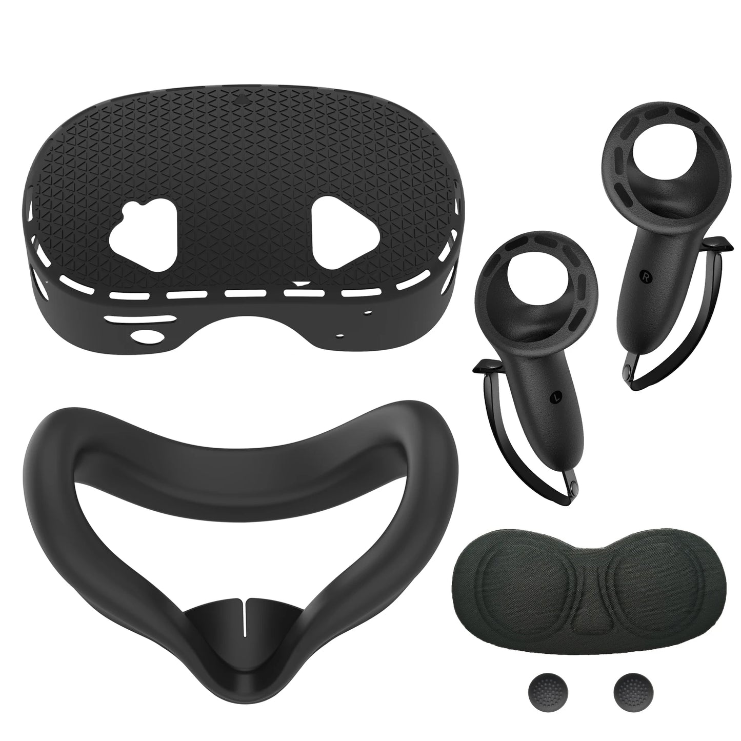 5 IN 1 Silicone Case For Meta Quest 3S VR Protector Lens Cap Soft Grip Cover Shockproof Durable Anti-scratch Accessories