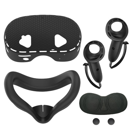 5 IN 1 Silicone Case For Meta Quest 3S VR Protector Lens Cap Soft Grip Cover Shockproof Durable Anti-scratch Accessories