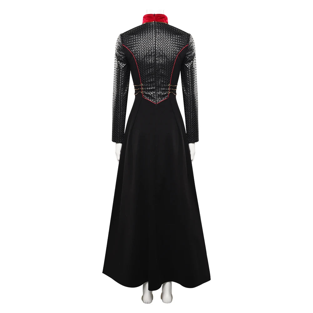Adult Women Rhaenyra Cosplay Women Costume Robe Black Dress Cloak Cape TV Dragon Halloween Carnival Party Clothes Disguise