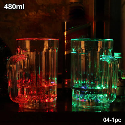 LED Automatic Luminous Party Cup Wine Whiskey Drink Drinking Cup Party Bar Club Heart-shaped Decoration Luminous Beverage Cup