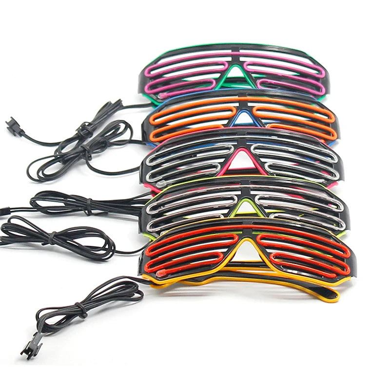 Louver glasses EL luminous glasses cool light props dual color luminous LED glasses atmosphere glasses