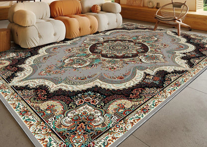 Ethnic Style Bedroom Decor Retro Carpet Light Luxury Carpets for Living Room Washable Lounge Soft Floor Mat Anti-slip Study Rug