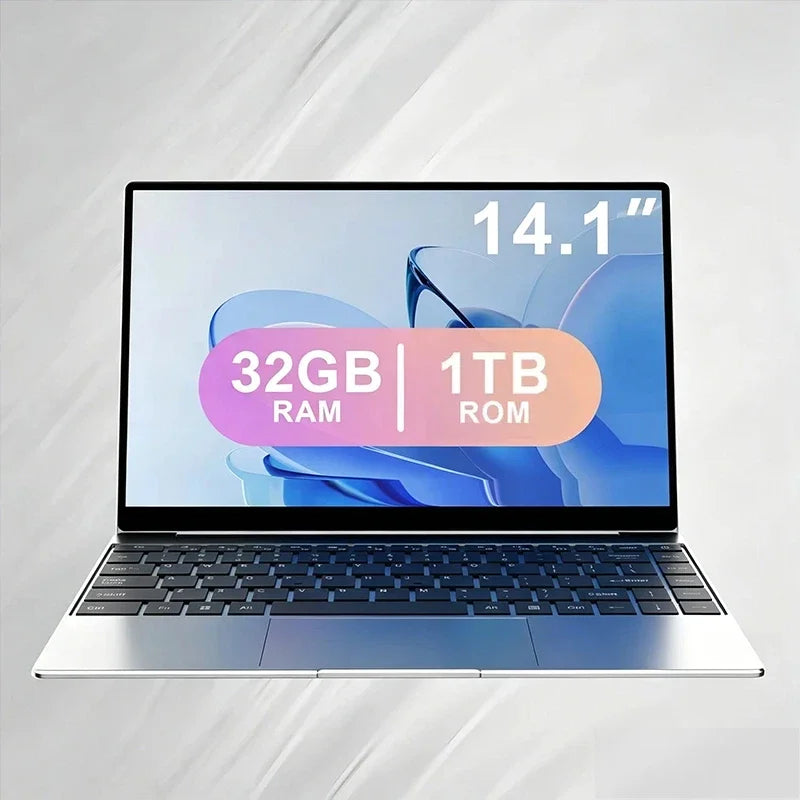 2026 14.1"Laptop Intel Core i7 8650U Portable Laptops Windows 11 Computer 4K HD 16GB 32GB RAM 1TB 2TB SSD Notebook Office