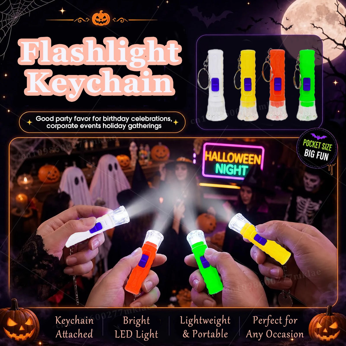 30-200Pcs Mini Flashlight Keychain Bulk LED Torch Flashlight Birthday Party Favor School Prizes Guest Souvenir Festival Gifts