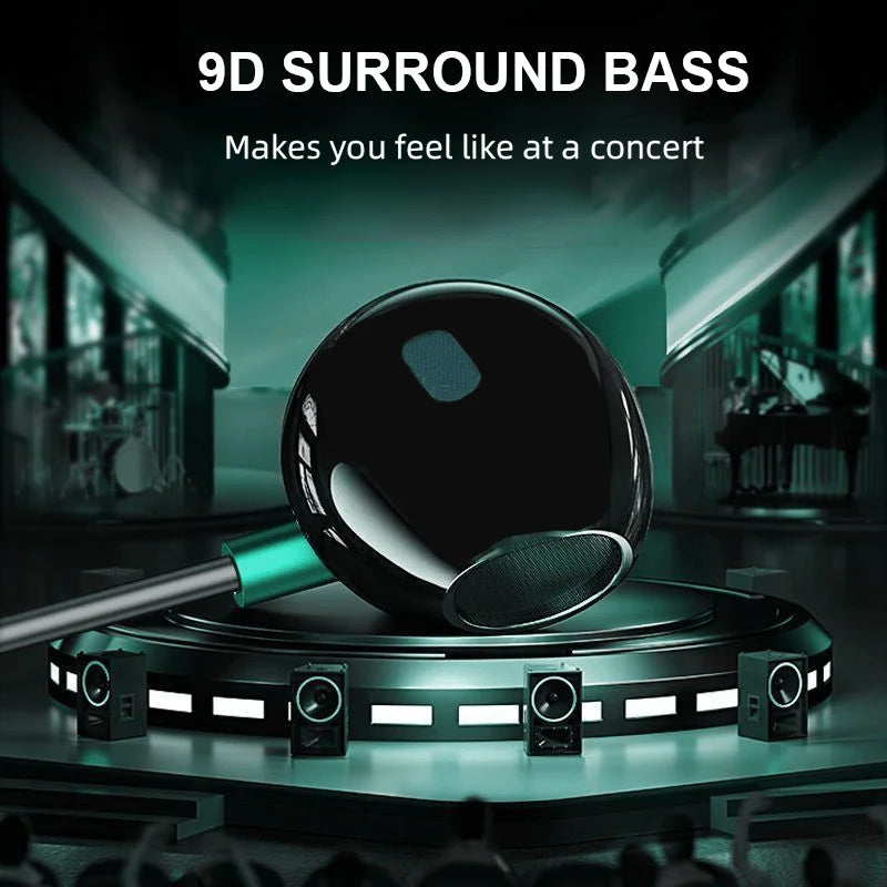 9D Surround Bass Type C&3.5mm Headphones Wried Control Headsets In HD Mic In-ear Earbuds For IPhone15/16/17 For Samsung Earphone