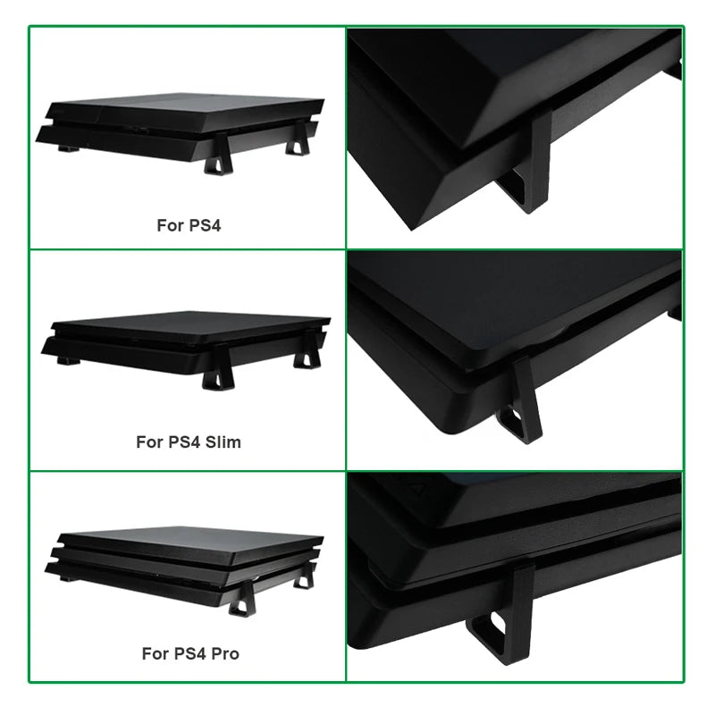 4Pcs Cooling Horizontal Holder For PS4 Heighten Feet Bracket Stand For PS4 Slim Pro Mounted Stand Base For PS4 Accessories