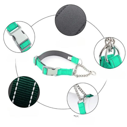 Dogs Collar Dog Choker Adjustable Dog Chain Reflective Nylon Fabric Pet Collars for Small Medium Large Dogs