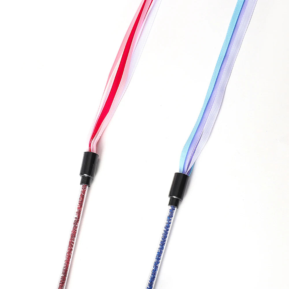 Long Ribbon Interactive Cat Toy Satin Ribbon Cat Teaser Rod Toy Kitten Playing Teaser Wand Pet Toy