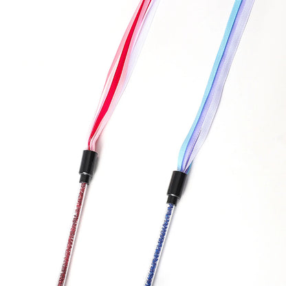 Long Ribbon Interactive Cat Toy Satin Ribbon Cat Teaser Rod Toy Kitten Playing Teaser Wand Pet Toy