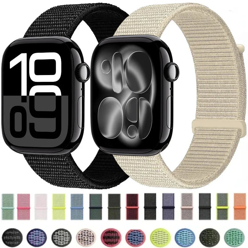 Nylon Loop Strap For Apple Watch 11 10 9 8 7 46mm 45mm 42mm 41mm Ultra 3 2 49mm Braided Bracelet iWatch 6 5 4 SE3 44mm 40mm Belt