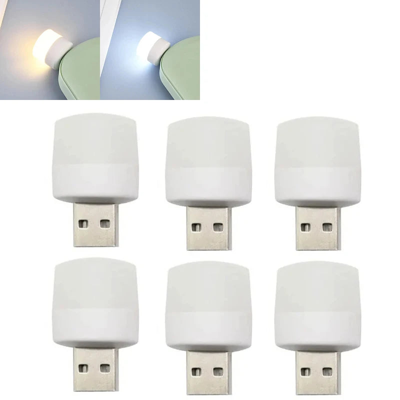 USB Night Light Mini LED Night Light USB Plug Lamp Power Bank Charging USB Book Lights Small Round Reading