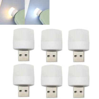 USB Night Light Mini LED Night Light USB Plug Lamp Power Bank Charging USB Book Lights Small Round Reading