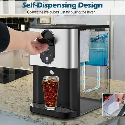 Countertop Ice Maker with Self-Cleaning, 56 lbs/Day, 0.63 Gal Tank for Home and Parties