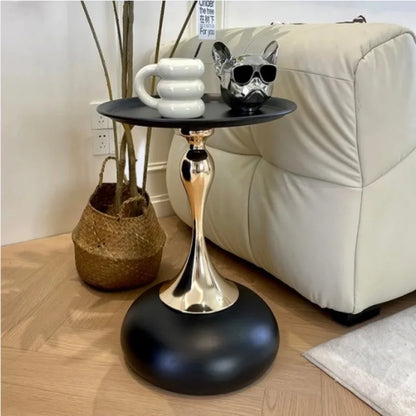 small apartment European wrought iron corner table balcony mobile coffee table bedroom bedside small round table sofa edge table