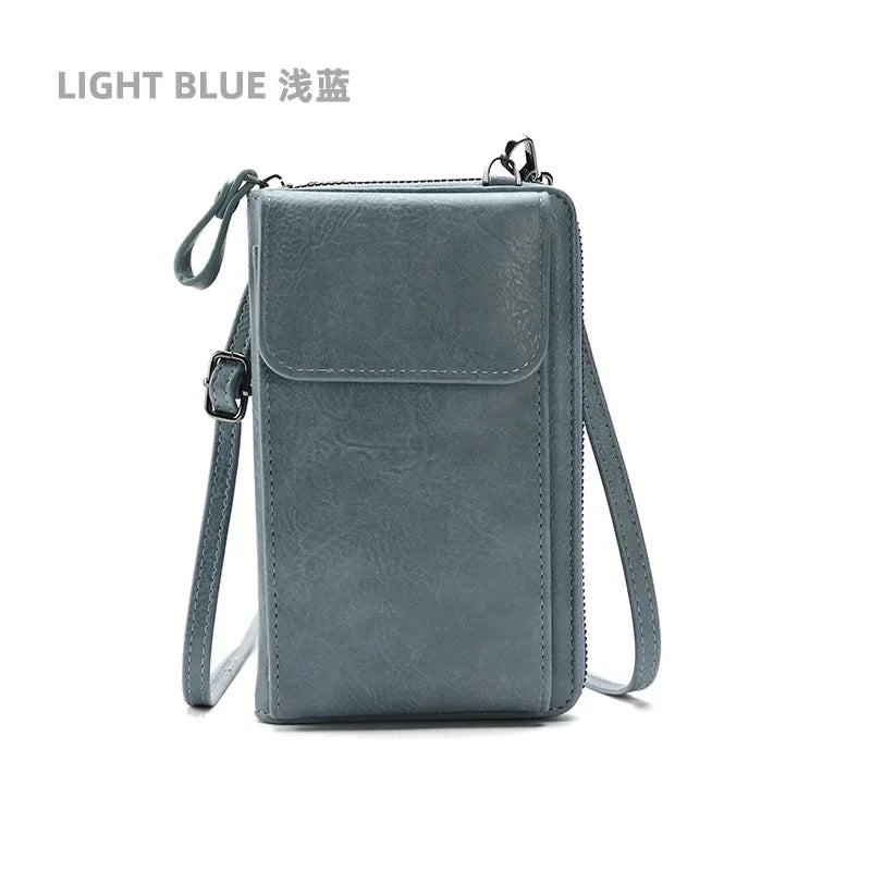 Fashion Crossbody Bag PU Leather Mobile Phone Purse Bags Multifunction Messenger Wallet Small Female Shoulder Handbags for Women