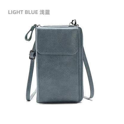 Fashion Crossbody Bag PU Leather Mobile Phone Purse Bags Multifunction Messenger Wallet Small Female Shoulder Handbags for Women