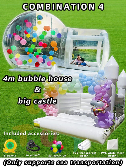 Aesthetic Clear Inflatable Balloon House Modern White Bubble House for Wedding Backdrop Baby Shower Party Event Decor