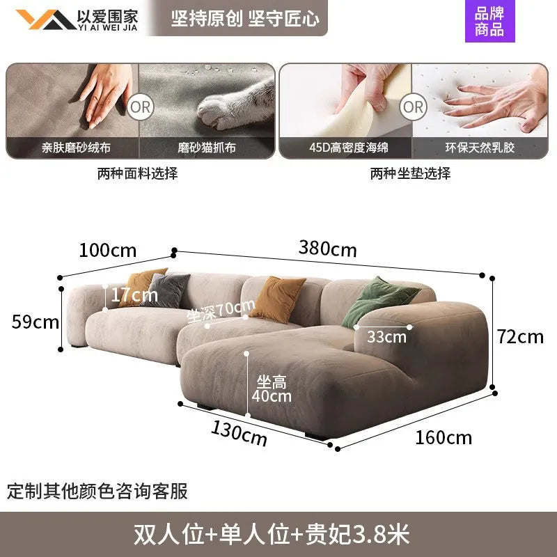 Comfortable Lounge Divano Soggiorno Di Lusso Luxury Furniture  Modern Living Room Sofas Minimalist Sectional Puff Corner Sofa
