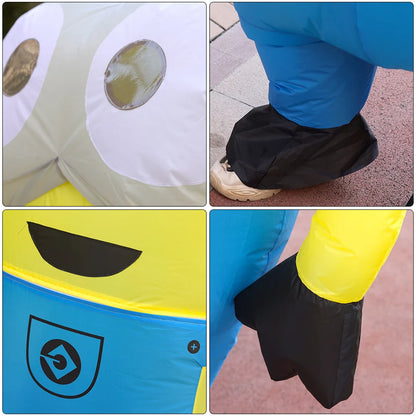 Flat Yellow Inflatable Costume for Adult Cartoon Anime Costume Halloween Party Funny Performance Costumes