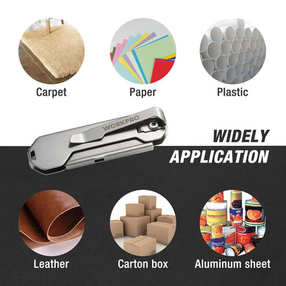 WORKPRO-Folding Pocket Utility Knife, Stainless Steel, Quick Change, Paper Cutter, Camping, Tourist DIY Hand Tools