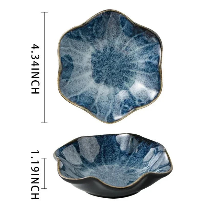 Creative and Minimalist Style Jewelry Tray Home Snack Dish Flavor Dish Ceramic Lotus Decoration Plate and Decorative Display