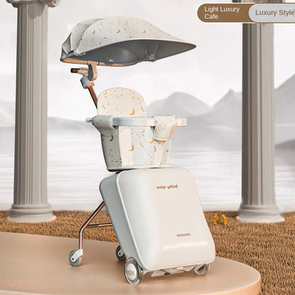 Children Travel Suitcase PP Material Sit to Ride On Rolling Luggage Carry-on Cabin Suitcase for Kids